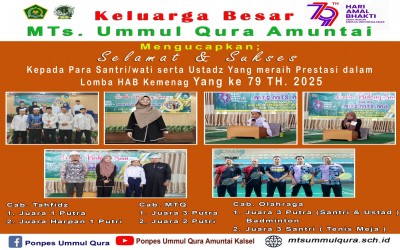 Siswa dan siswi MTsS Ummul Qura Amuntai raih prestasi di ajang lomba seni dan olahraga HAB Kemenag ke 79